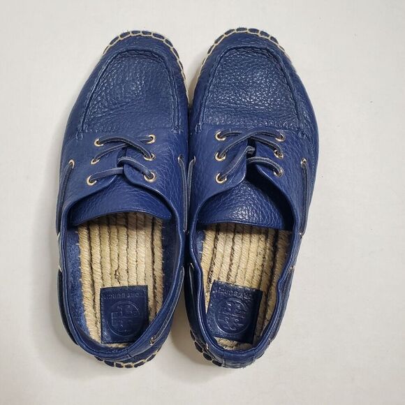 Tory Burch Skipper Boat Navy Leather Non-Slip Shoe Size 8 $296 MSRP Womens - Picture 5 of 8